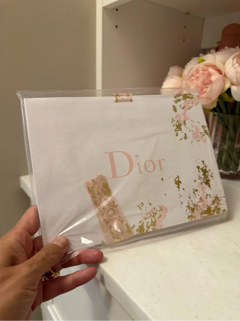 Made for Dior Pink and Gold Decorative Gift Bag 🎁 with ribbon NIP